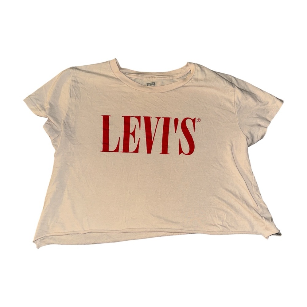 Levi's Short Sleeve Tee in Cream with Red Logo